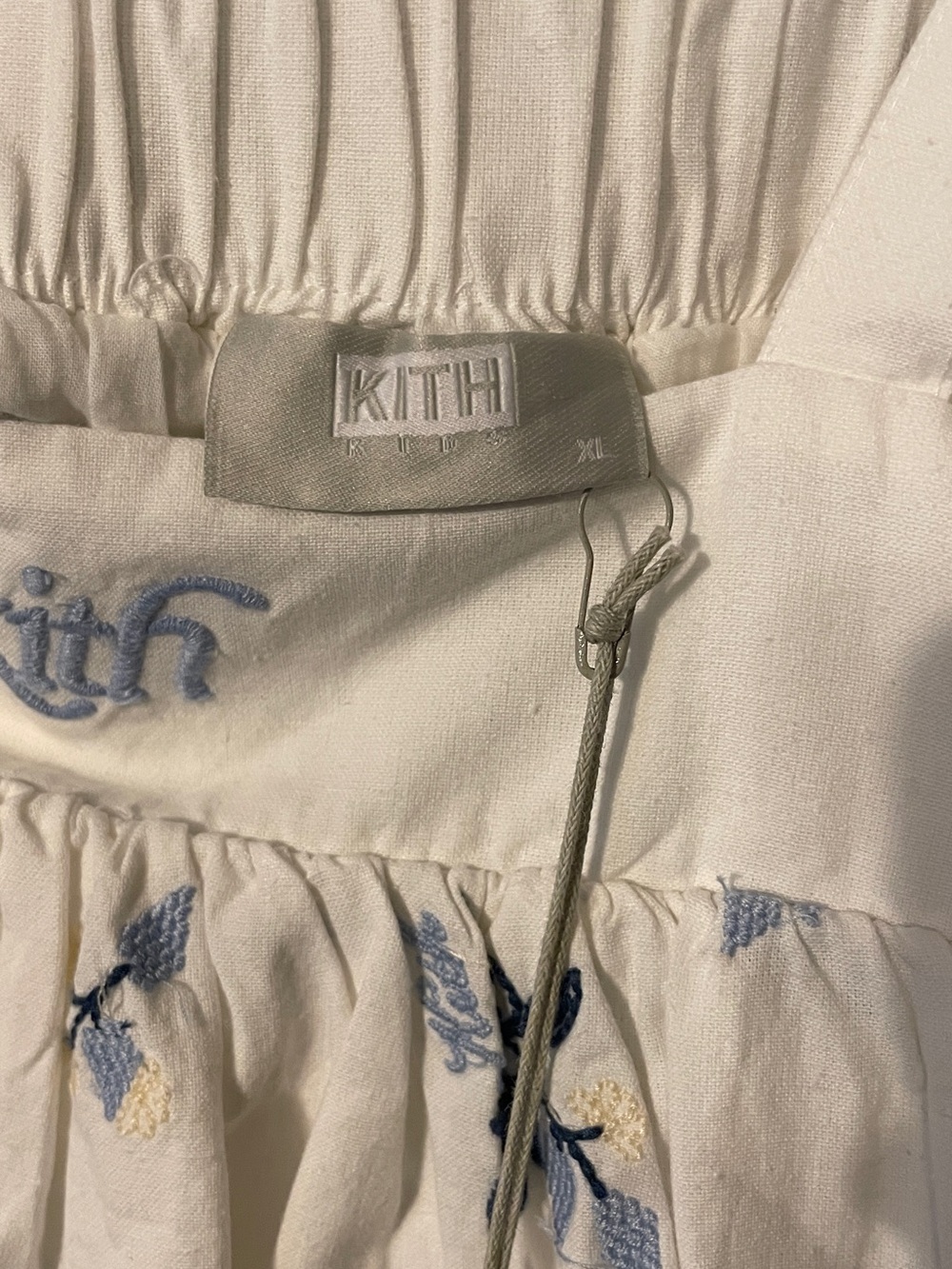 Kith White Sundress with Blue Floral Embroidery SS26 - Picture 5 of 6